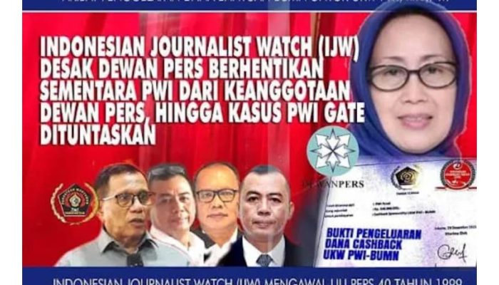 IJW Surati Dewan Pers, Minta PWI Diberhentikan Sementara