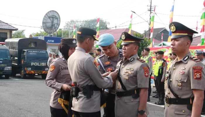 Kapolres Lahat Pimpin Sertijab Kasat Reskrim, Kasat Narkoba, Kasikum, dan 2 Kapolsek