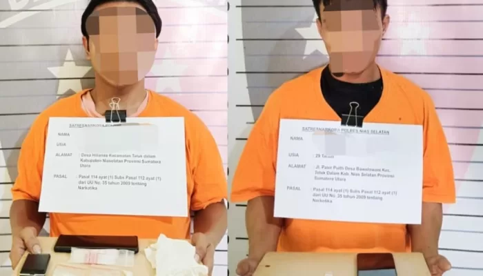 Temukan 13,49 Gram Sabu di Cafe Tenda Biru, Polres Nias Selatan Bekuk 2 Pelaku, 1 Terduga Bandar Narkoba