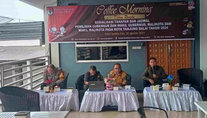 KPU Tanjungbalai Gelar Kegiatan Coffee Morning Bahas Tahapan dan Jadwal Pilkada 2024