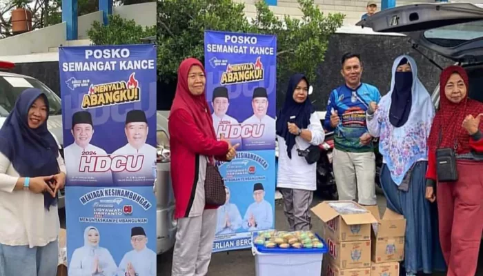 Posko Semangat Kance Relawan HD-CU, Bercahaya Berbagi Sarapan Gratis di Lapangan MTQ