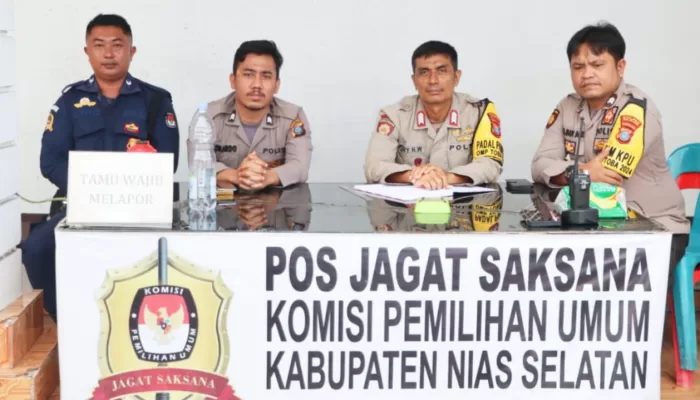 Badal Pengamanan Kantor KPU Nias Selatan Dilaksanakan Selama 1×12 Jam Menjelang Pilkada 2024