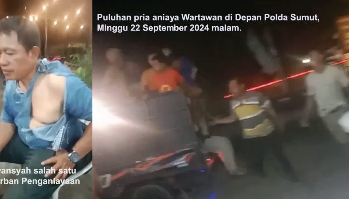 Puluhan Pria Pukuli Wartawan di Depan Polda Sumut, Diduga Pembackup BBM Subsidi Jenis Solar