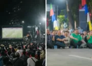 Walikota & Warga Medan Nobar Timnas Indonesia vs Australia di Jalan Imam Bonjol Sambil Lesehan