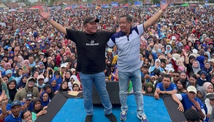 Ribuan Masyarakat Hadiri HUT Demokrat ke 23, DPC Kab. Lahat Selenggarakan Senam Sehat Gembira