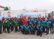 Wujud Visi Deli Serdang Sehat, Puluhan Emak-emak Pendukung Asri Ludin dan Lom Lom Adakan Senam Bersama