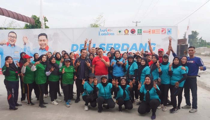 Wujud Visi Deli Serdang Sehat, Puluhan Emak-emak Pendukung Asri Ludin dan Lom Lom Adakan Senam Bersama