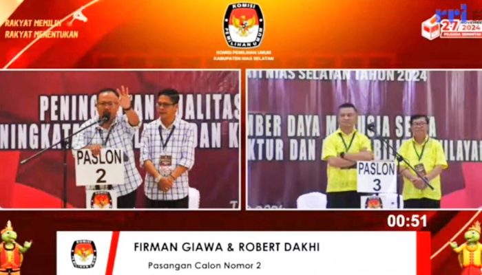 Ini Tanggapan Menakjubkan Paslon “Firman-Robert” saat Disentil Paslon 3 pada Debat Kedua Pilkada Nisel 2024