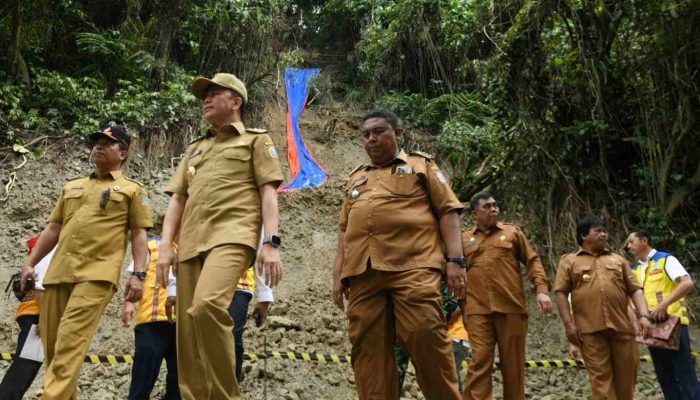 Pj Gubernur Sumut Tinjau Lokasi Longsor Sibolangit, Minta Masyarakat Tetap Waspada