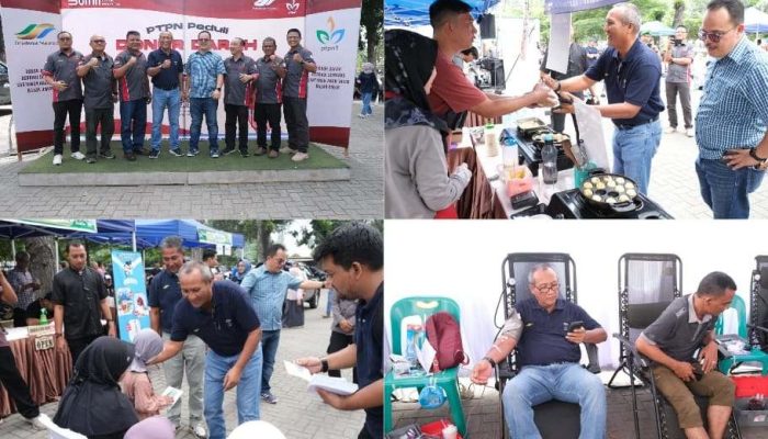 Berbagi Sembako, Bazar UMKM dan Donor Darah Warnai Peringatan Setahun Transformasi PTPN 1