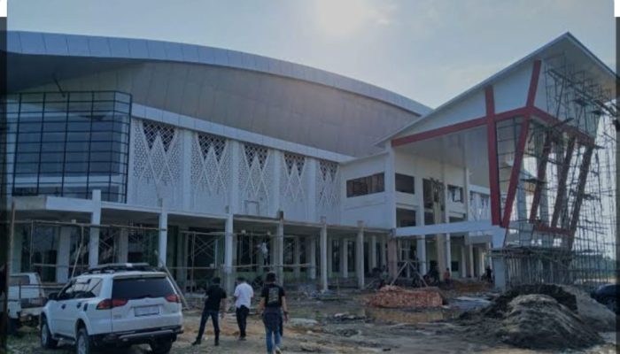 Pembangunan Gedung Sport Center Tanjab Barat Hampir Rampung