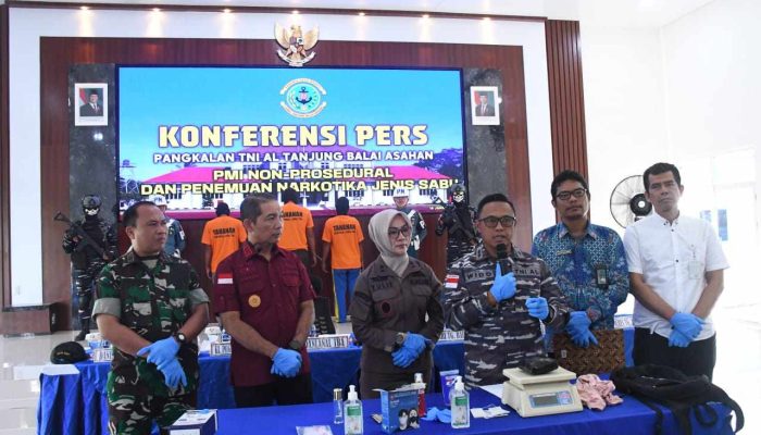 Tim Gabungan Satgas Ops Intelmar Armada I Wilayah Tanjungbalai Asahan dan F1QR Lanal Tanjung Balai Asahan Gagalkan Penyelundupan PMI Non-Prosedural dan Narkotika