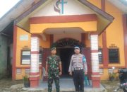Polres Pakpak Bharat dan Jajaran di Bantu TNI Amankan Kegiatan Ibadah Minggu di Gereja