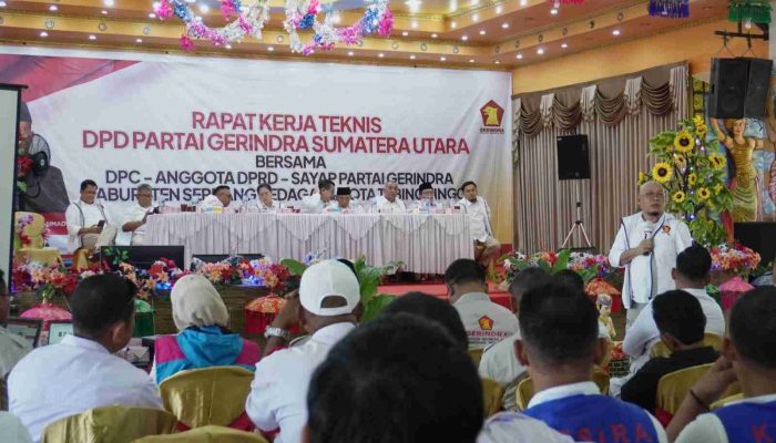 DPD Gerindra Sumut Gelar Rakernis Bersama DPC, Sayap Partai, dan Anggota DPRD di Sergai-Tebing Tinggi
