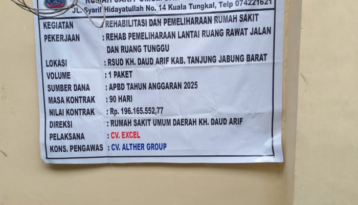 Diduga Ada Pelanggaran Aturan dan Monopoli, CV Excel Kerjakan Lebih 6 Paket Proyek di Tanjab Barat