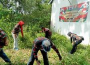 Laskar Merah Putih OKU Melaksanakan Giat Bakti Pembersihan Posko Yang Baru