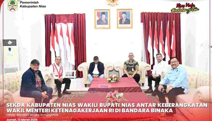 Sekda Nias Antar Kepulangan Wamenaker RI di Bandara Binaka Gunungsitoli