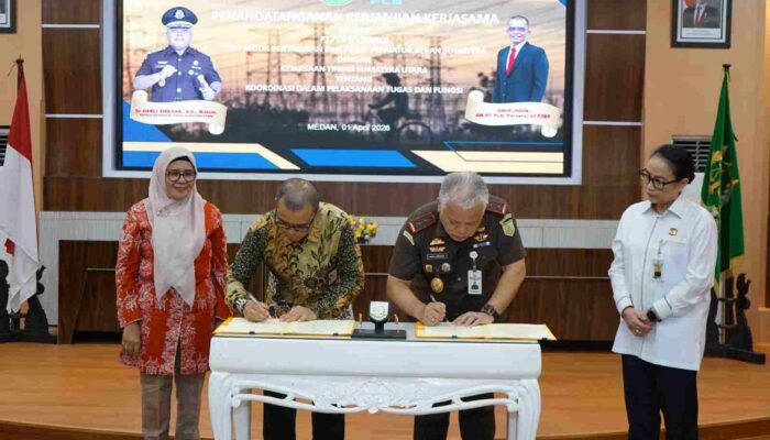 Kejati Sumut dan PT PLN UIP3BS Tandatangani Perjanjian Kerjasama Penanganan Permasalahan Hukum Datun