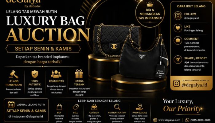 Tak Hanya Jual Beli, Kini Berburu Tas Branded Bisa Lewat Lelang Rutin deGaiya Setiap Senin dan Kamis