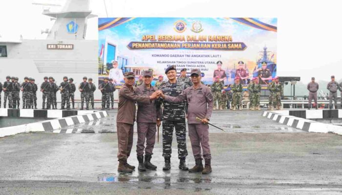 Kejati Sumut, KejatiAceh dan Kejati Riau Tandatangni Perjanjian Kerjasama Dengan TNI AL